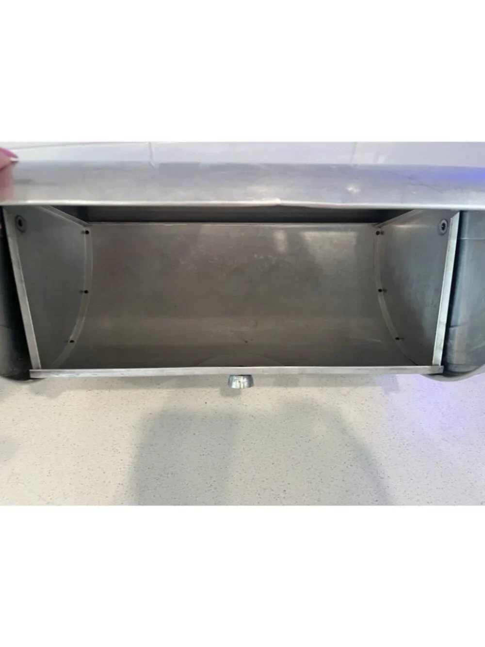 VTG 1950s Maid of Honor Aluminum Bread Box Aqua Turquoise Plaque Pull MCM VG